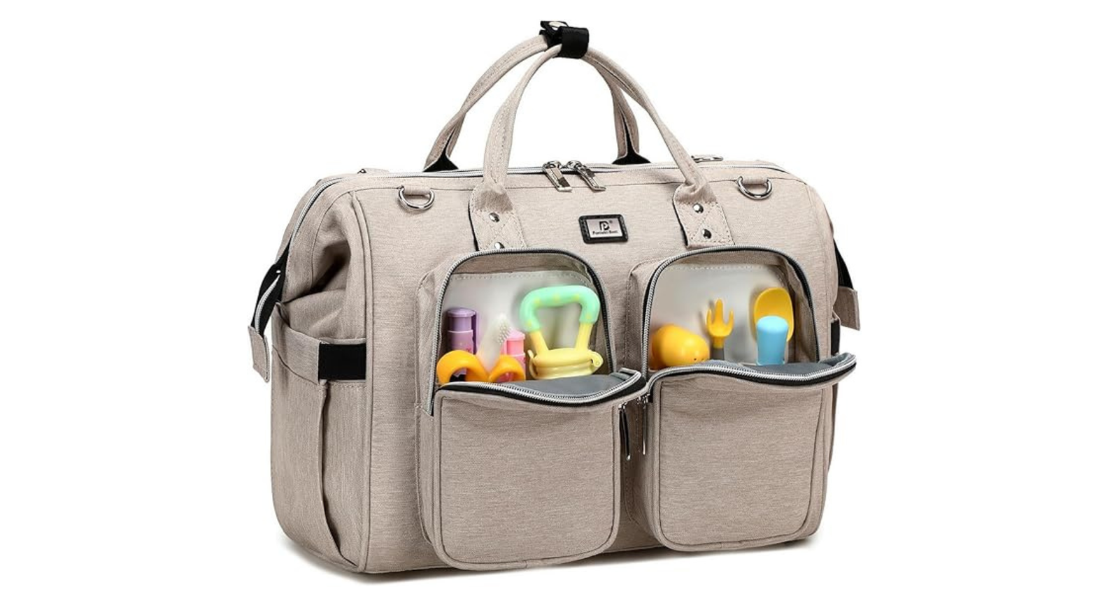 Borsa Fasciatoio London Nero - Borsa Per Pannolini, Ampia, Lavabile, Con Fasciatoio Integrato - Foto 6